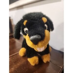 Kygen Plush‎ Rottweiler Puppies Rattle Crinkle Toy Puppy Dog 1996 Vintage 8"
